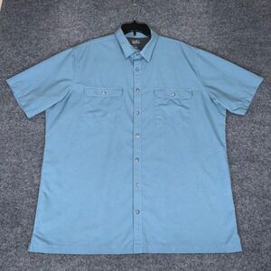 Croft & Barrow Quick Dry Shirt Mens 2XLT Blue SS Button Up Outdoor Hiking Casual
